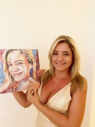 Andreia Farias  with dori shasha colorful portrait