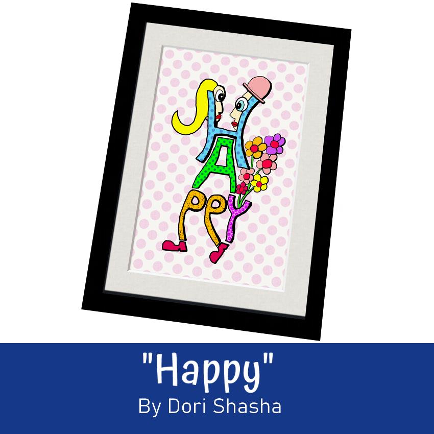 Happy pop art - artwork by Dori shasha