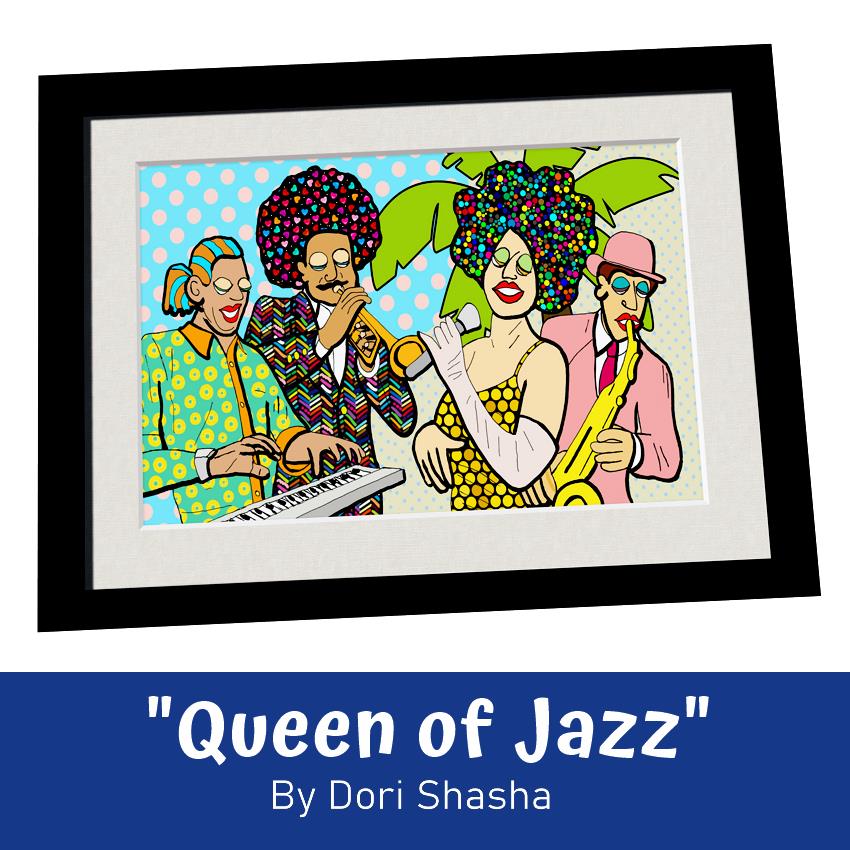 Queen of jazz artwork by Dori Shasha