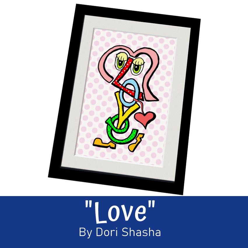 Love pop art - artwork by Dori shasha
