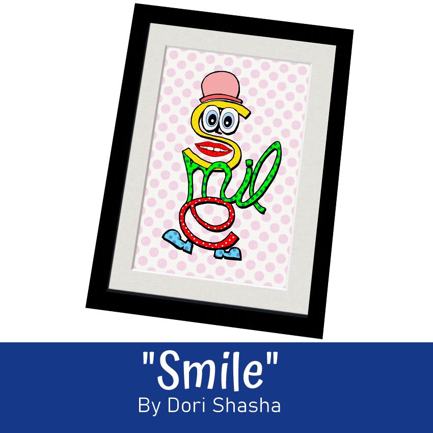 Smile pop art - artwork by Dori shasha